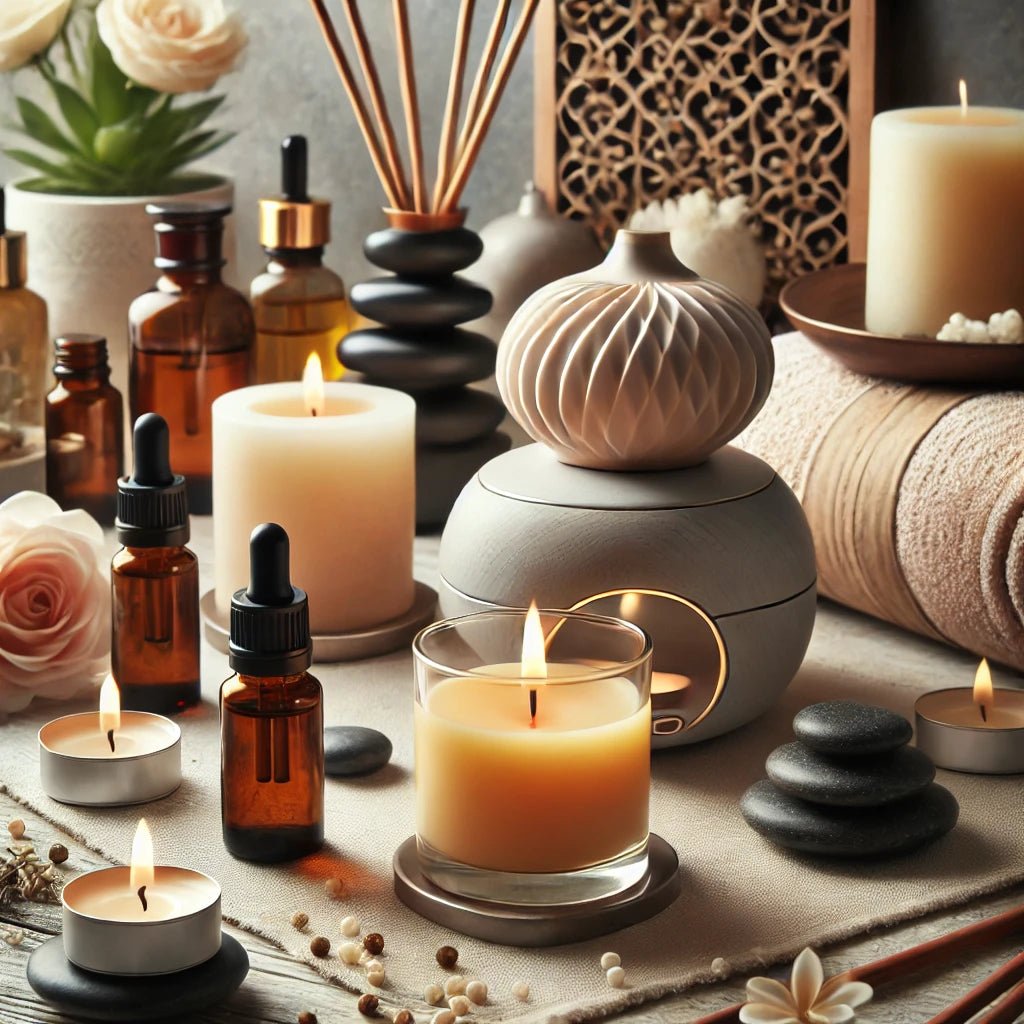 Wellness und Entspannung: Duftkerzen, Aroma-Diffusoren, ätherische Öle - Bodison