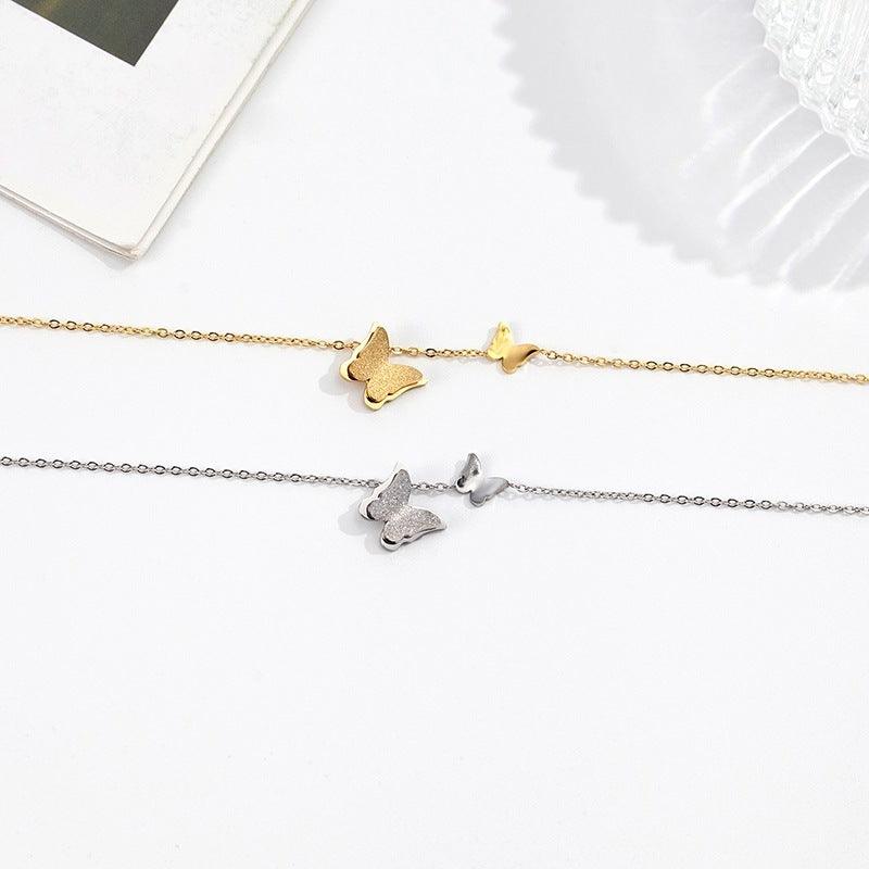 Gold Butterfly Anklet Single Chain