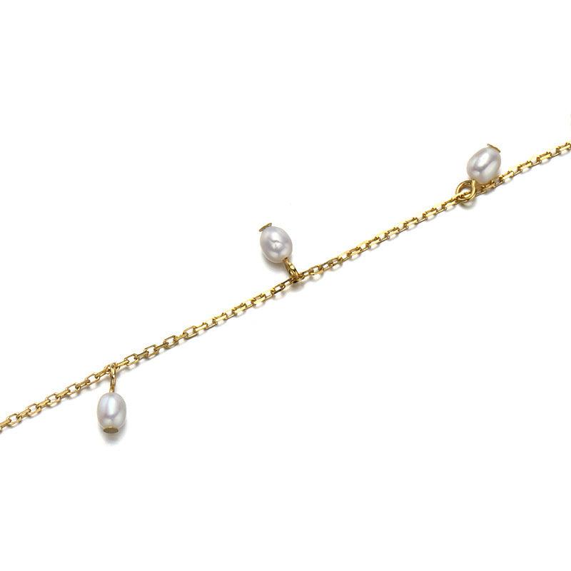 Natural freshwater pearl anklet