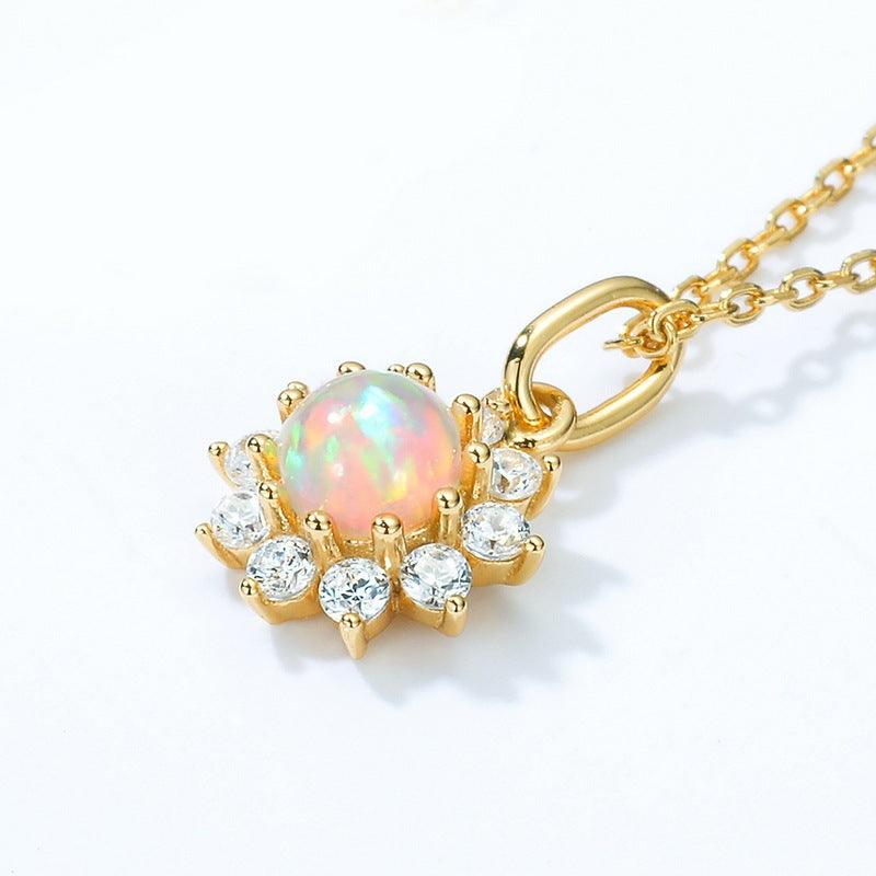 Affordable Luxury Style Sun Necklace Female S925 Silver