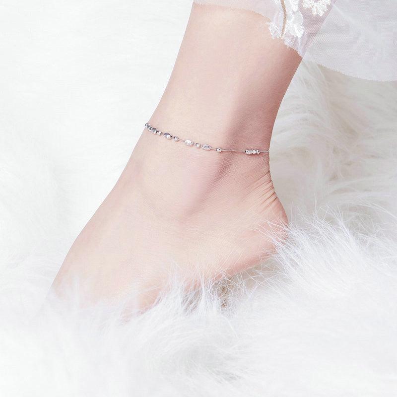 Sterling Silver Anklet Fashion Platinum Plated DIY Lady Silver Anklet