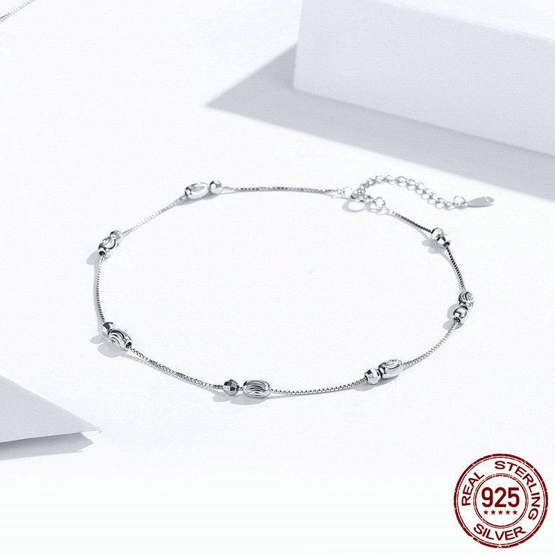 Sterling Silver Anklet Fashion Platinum Plated DIY Lady Silver Anklet