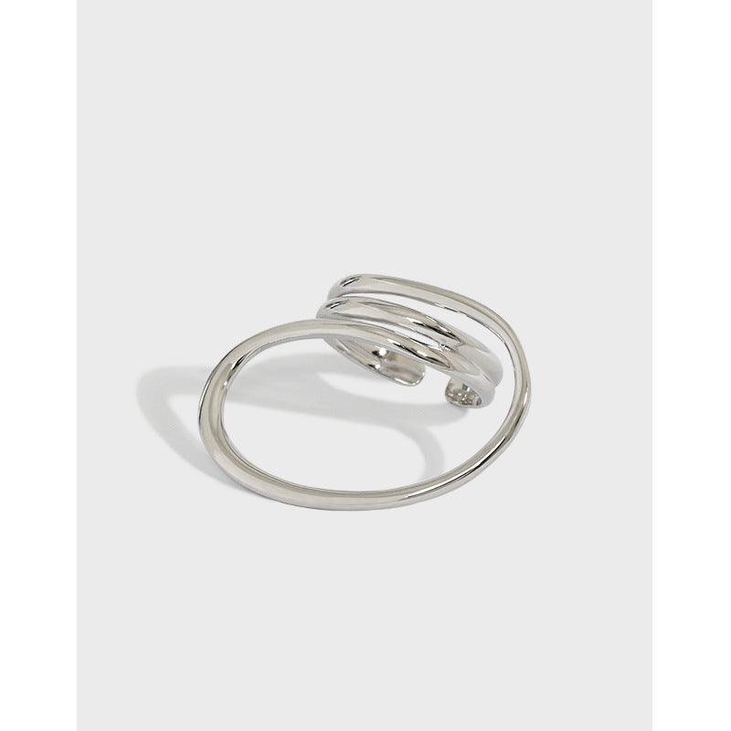 Minimalist Versatile Multi-layer Winding Twisted S925 Sterling Silver   Ring