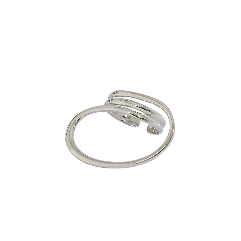 Minimalist Versatile Multi-layer Winding Twisted S925 Sterling Silver   Ring