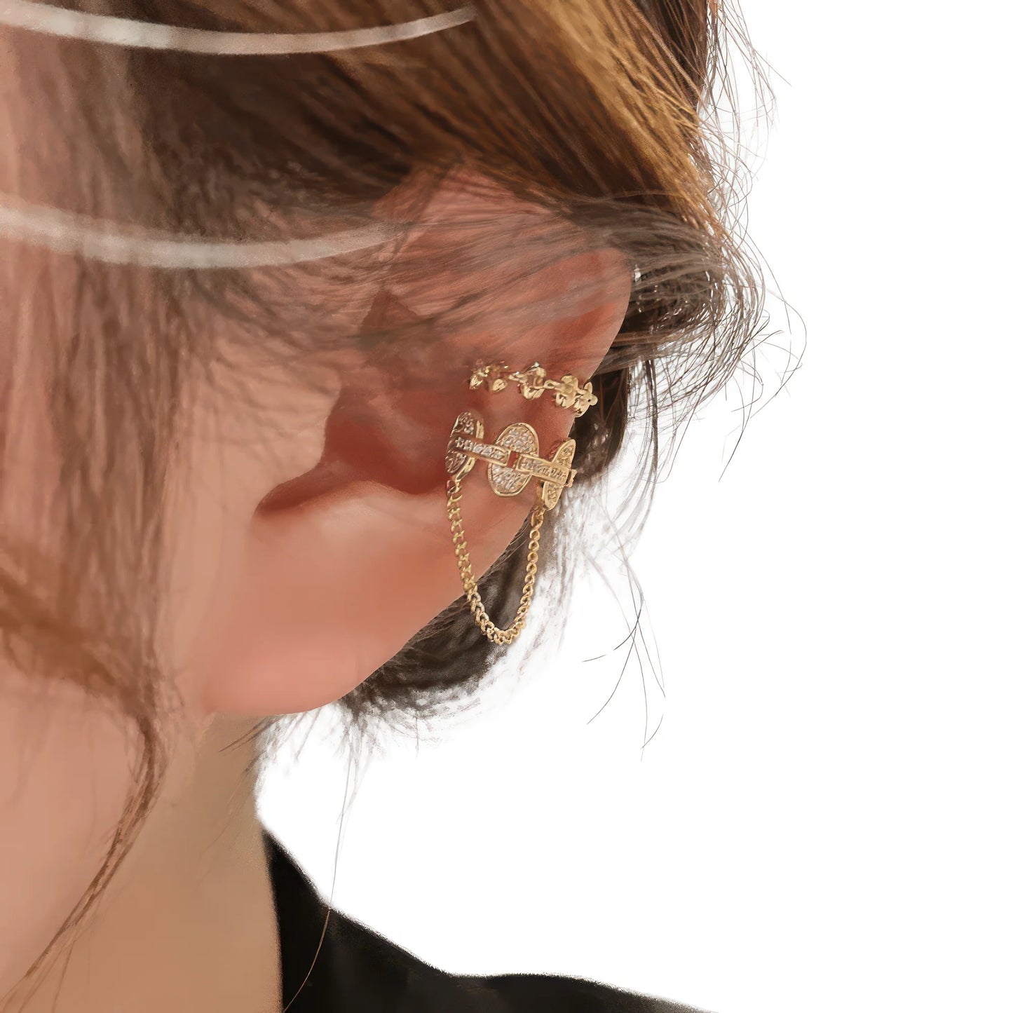 Design Sensation Chain Tassel Painless Ear Clip