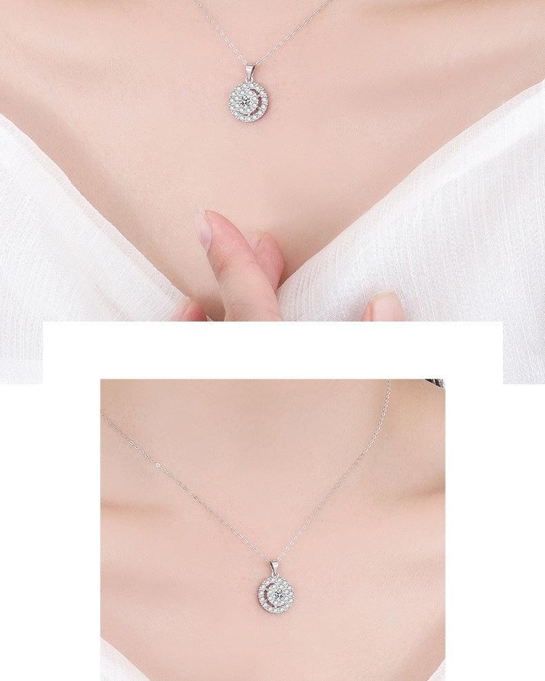 Sterling Silver Rotating Necklace Simple Graceful Affordable Luxury Sense Niche Original Design Clavicle Chain