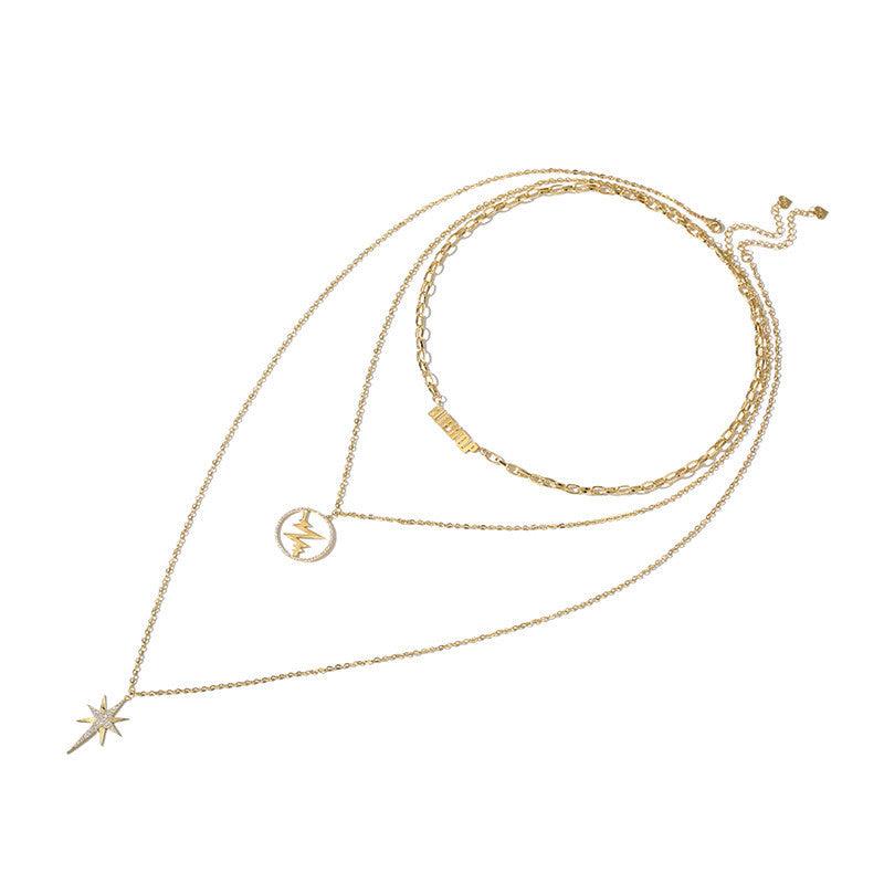 Hip Hop Necklace Female Multilayer Clavicle Chain