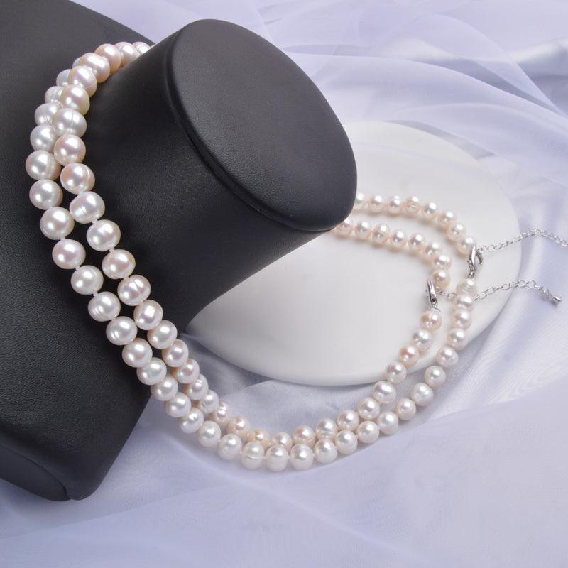 White freshwater pearl necklace