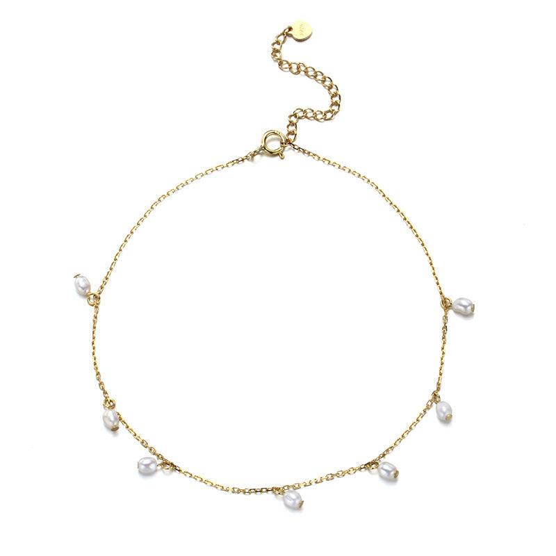 Natural freshwater pearl anklet