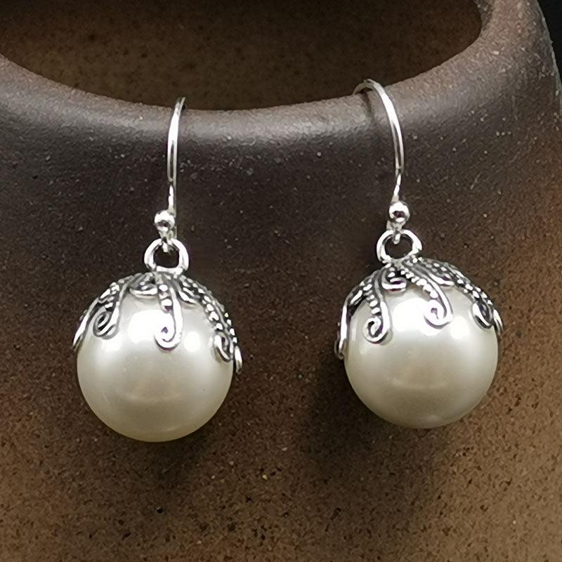 Temperament Handmade 925 Silver Pearl Earrings