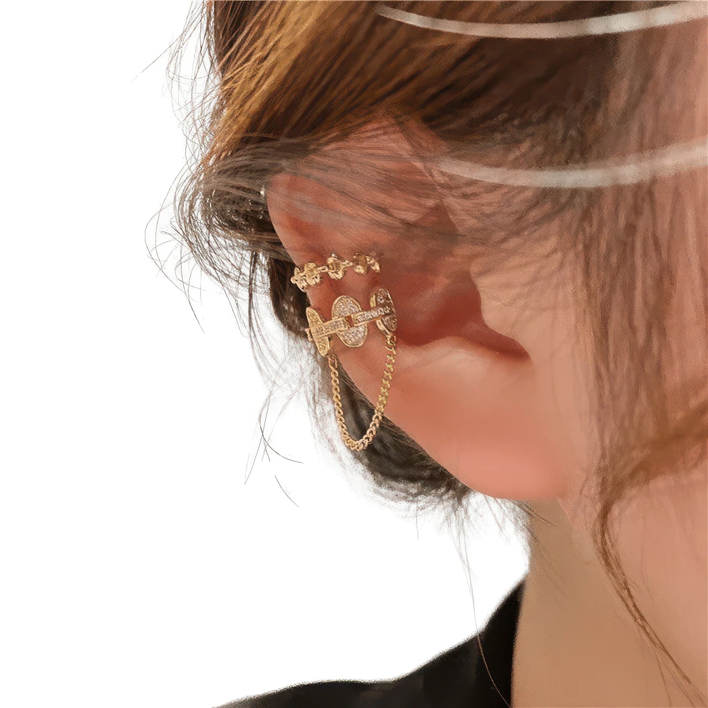 Design Sensation Chain Tassel Painless Ear Clip