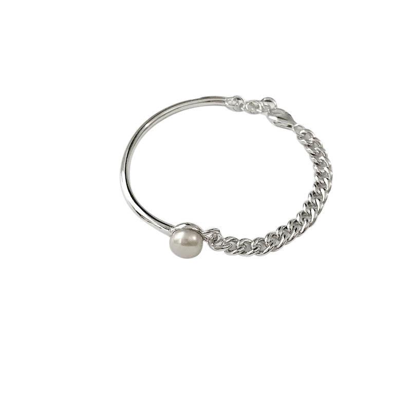 Asymmetrical pearl bracelet women