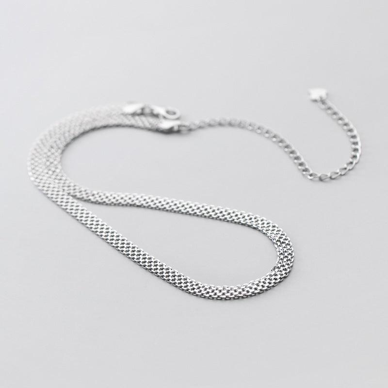 Women's Simple Wide Chain Silver Necklace