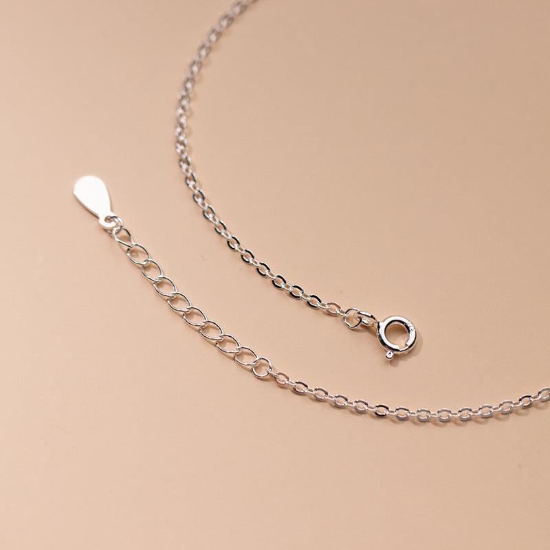 Silver Anklet Women's Korean-style Chain Hollow Geometry Round Light Bead Simple Personality Bracelet