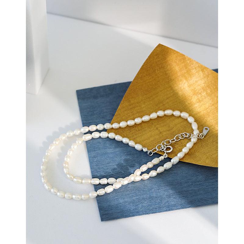 Temperament Freshwater Pearl S925 Silver Necklace Female