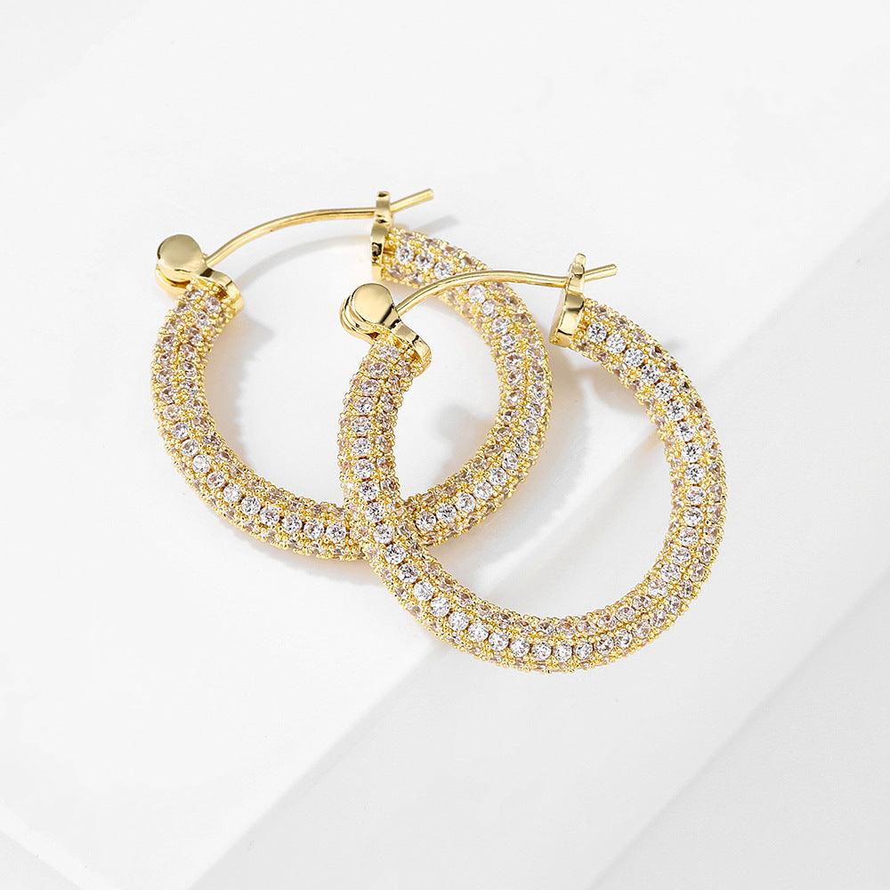 Earrings Femininity Full Of Zircon Hoop Earrings