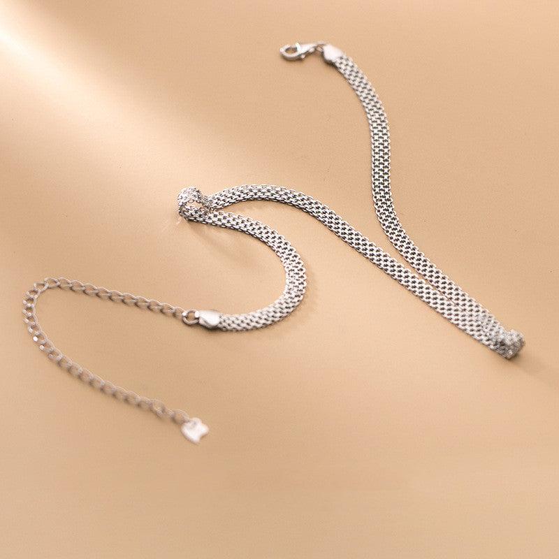 Women's Simple Wide Chain Silver Necklace