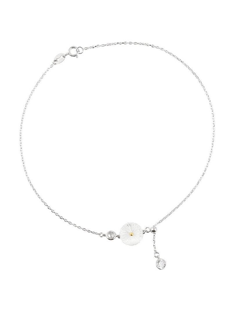 Sweet White Shell Daisy Anklet Bracelet Women