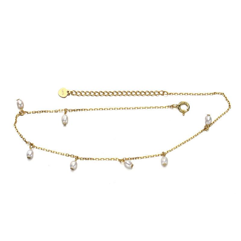 Natural freshwater pearl anklet