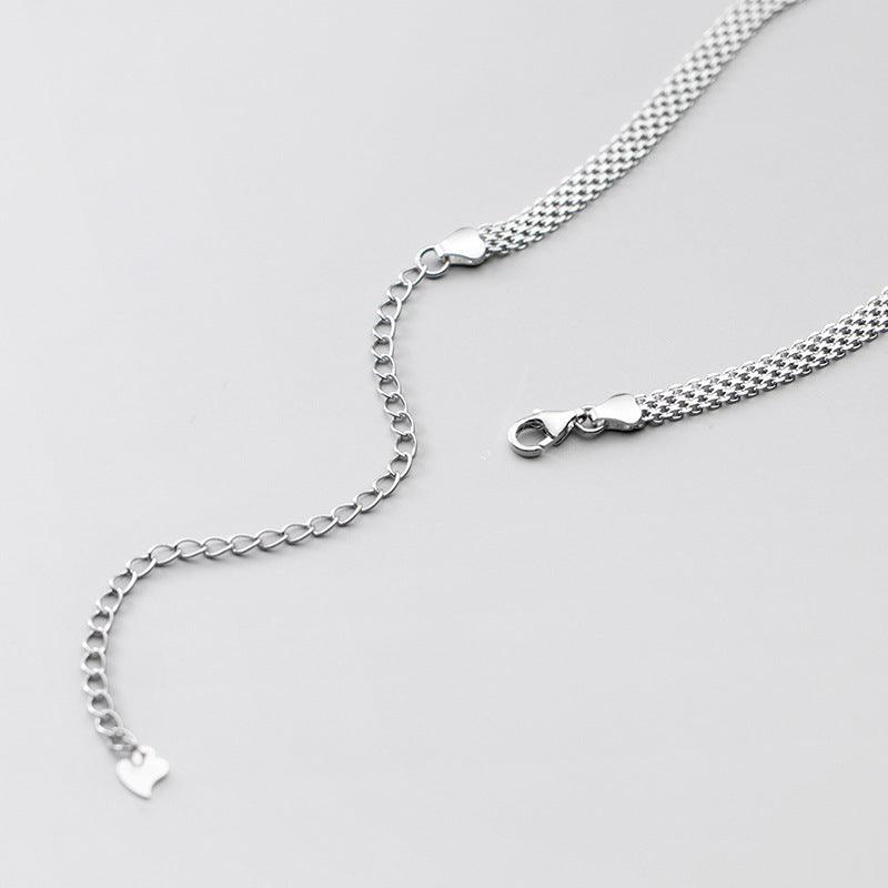 Women's Simple Wide Chain Silver Necklace