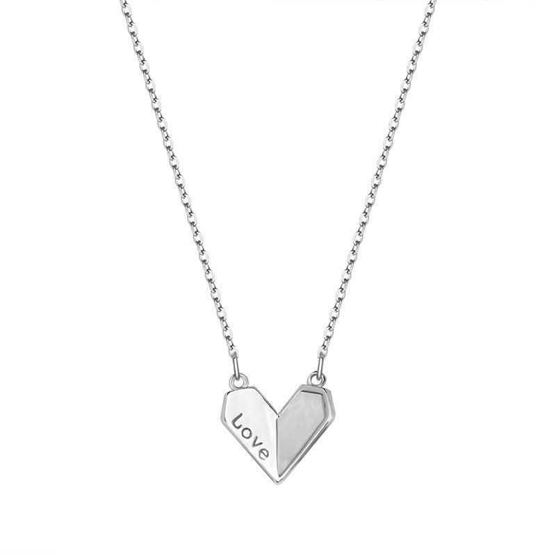 Sterling Silver S925 Heart-shaped White Shell Necklace LOVE Affordable Luxury Style