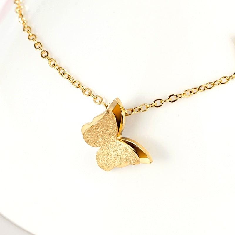 Gold Butterfly Anklet Single Chain