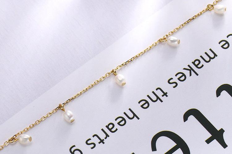 Natural freshwater pearl anklet