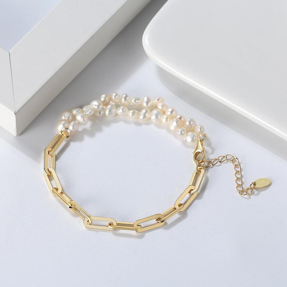 S925 Sterling Silver Water Pearl Bracelet