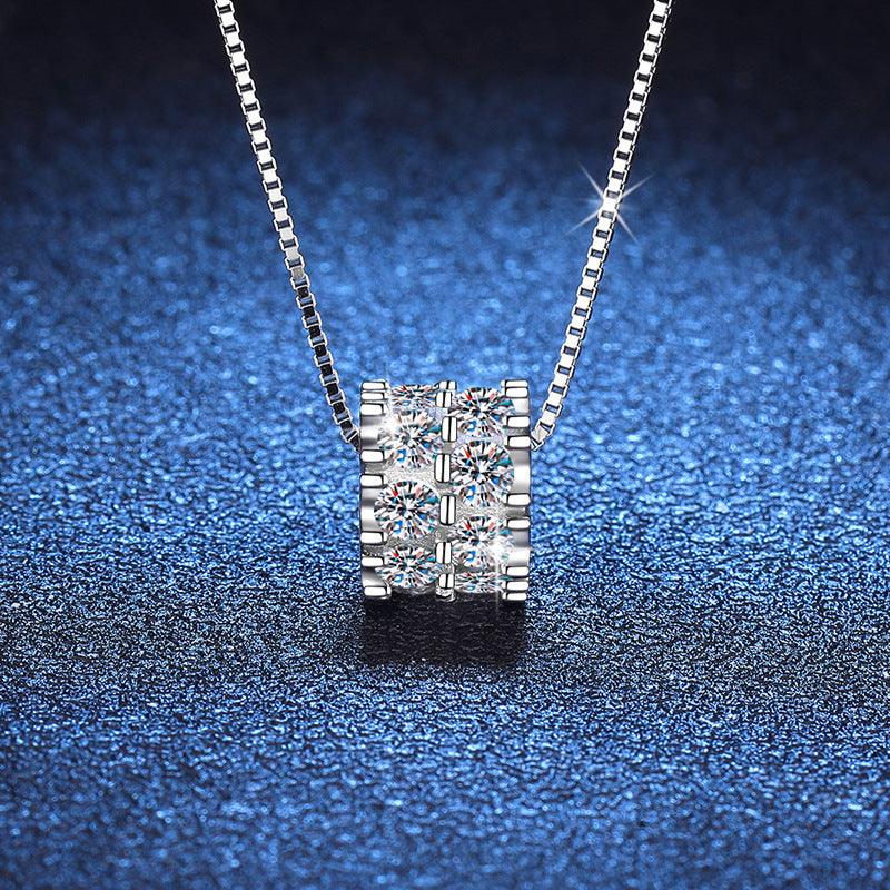 Diamond Moissanite Necklace Sterling Silver Clavicle Chain