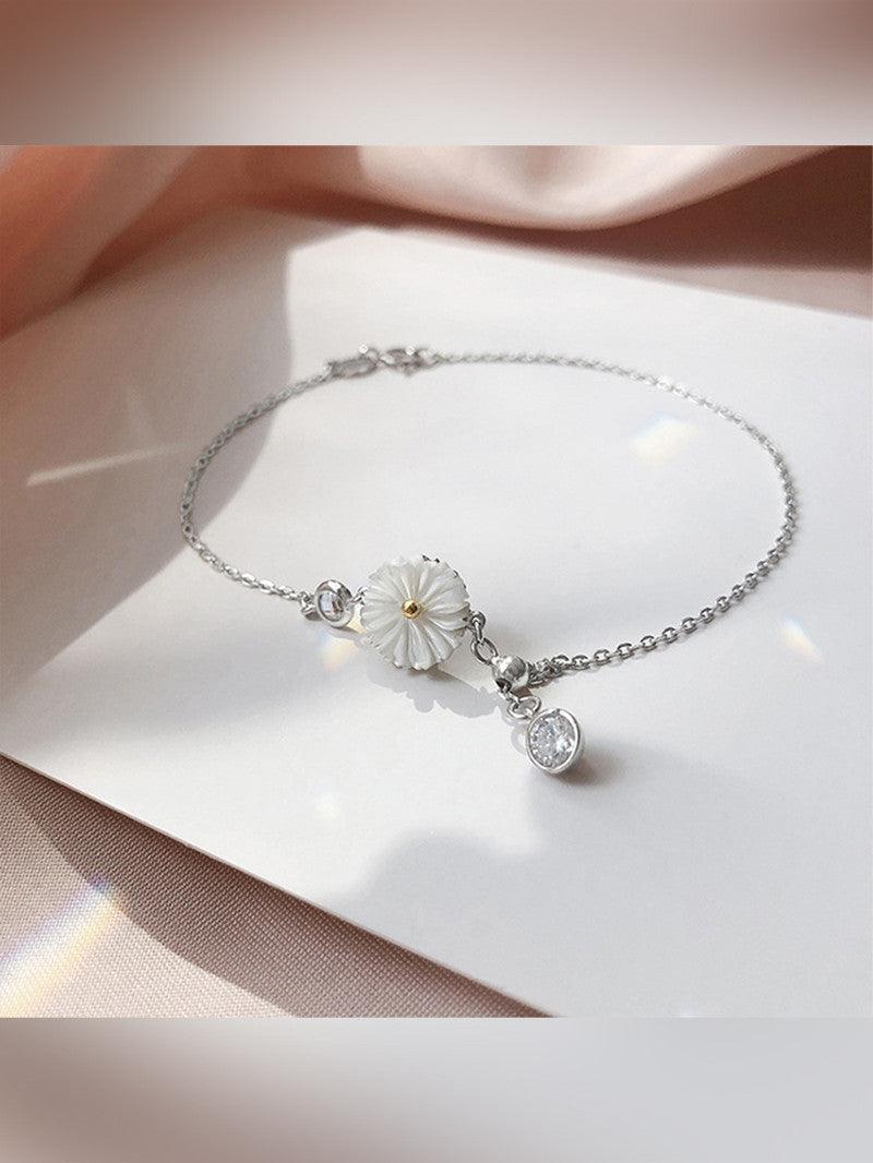 Sweet White Shell Daisy Anklet Bracelet Women