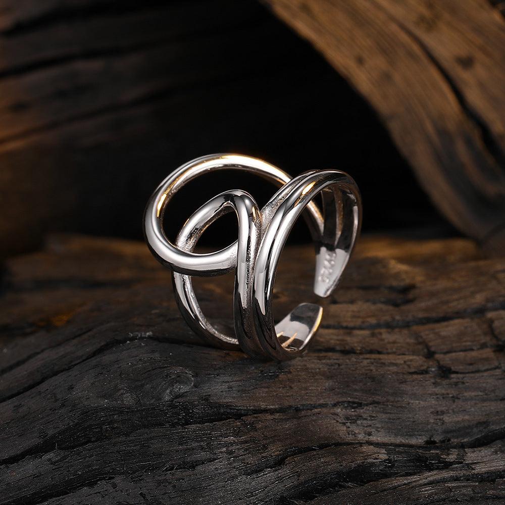 New Minimalist Winding Line S925 Sterling Silver Ring