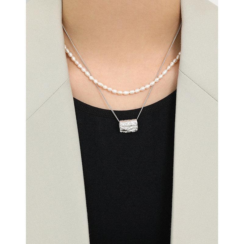 Temperament Freshwater Pearl S925 Silver Necklace Female