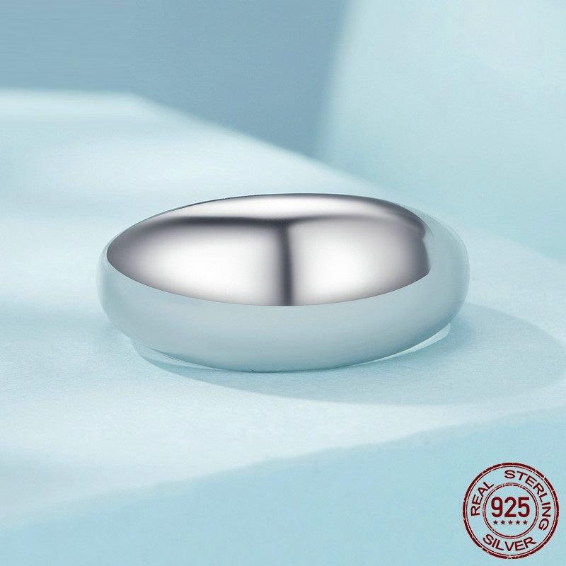 Simple Glossy Argent Pur Open Ring