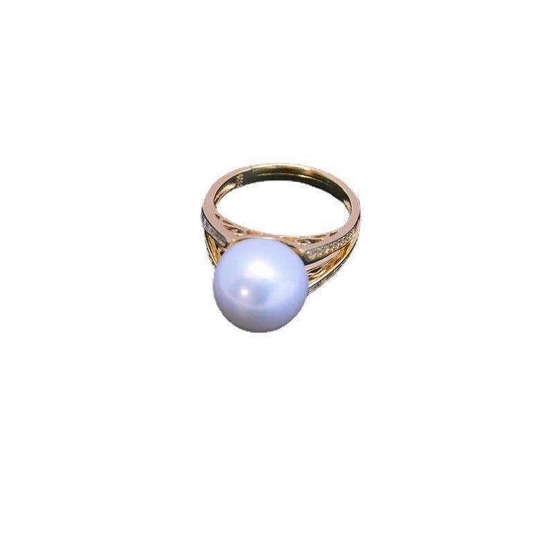 Fresh Water 11-12mm White Perfect Circle Strong Light Fine Micro Flaw Pearl Ring