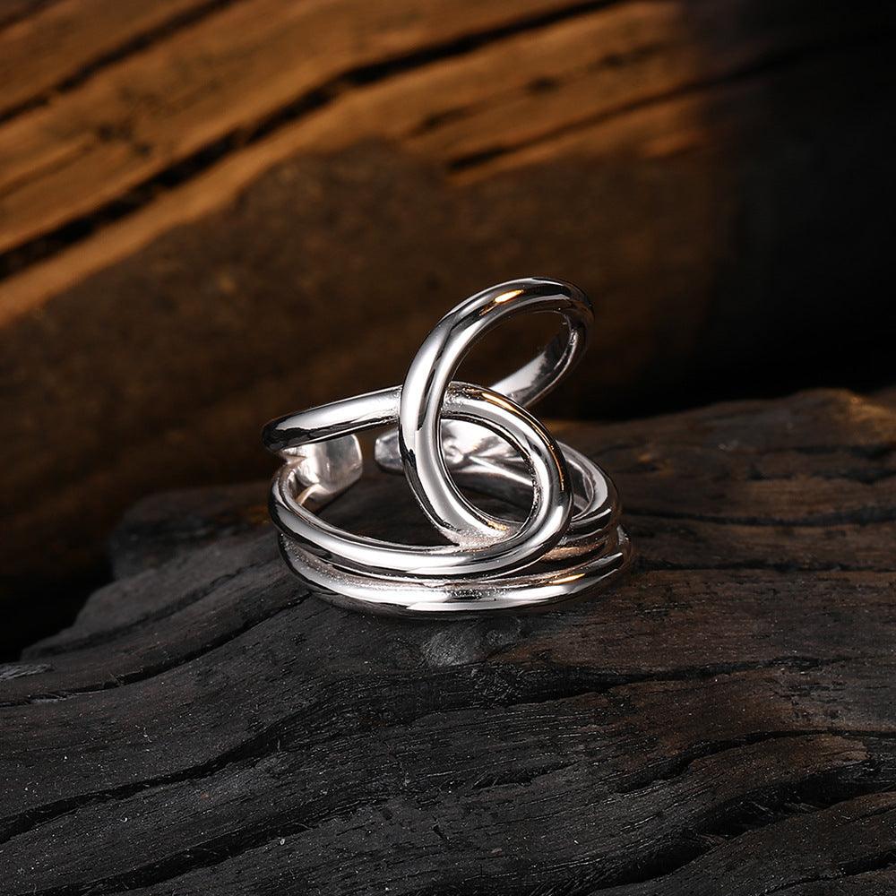 New Minimalist Winding Line S925 Sterling Silver Ring