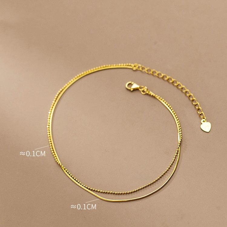 Electroplated 14K Gold Anklet S925 Silver