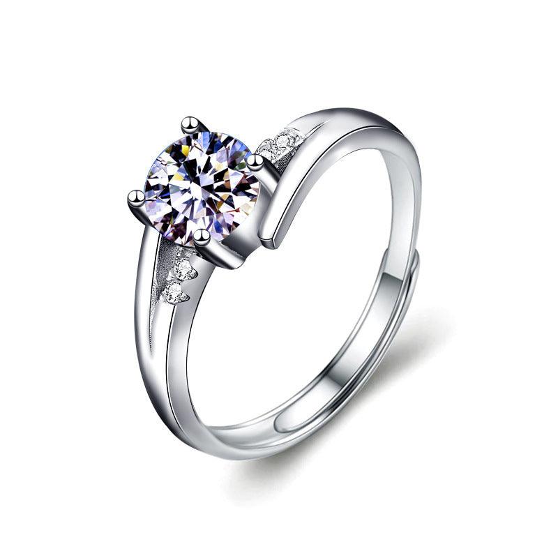 925 Silver Ring Moissanite Silver Women's Diamond Ring