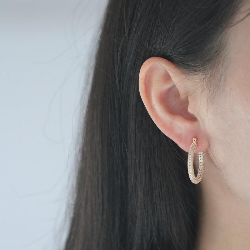 Earrings Femininity Full Of Zircon Hoop Earrings