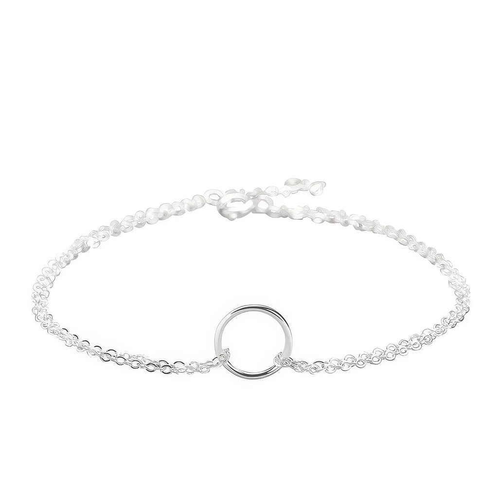 Doppelreihiges 925 Silber Armband mit Kreisdetail – filigran, elegant und verstellbar