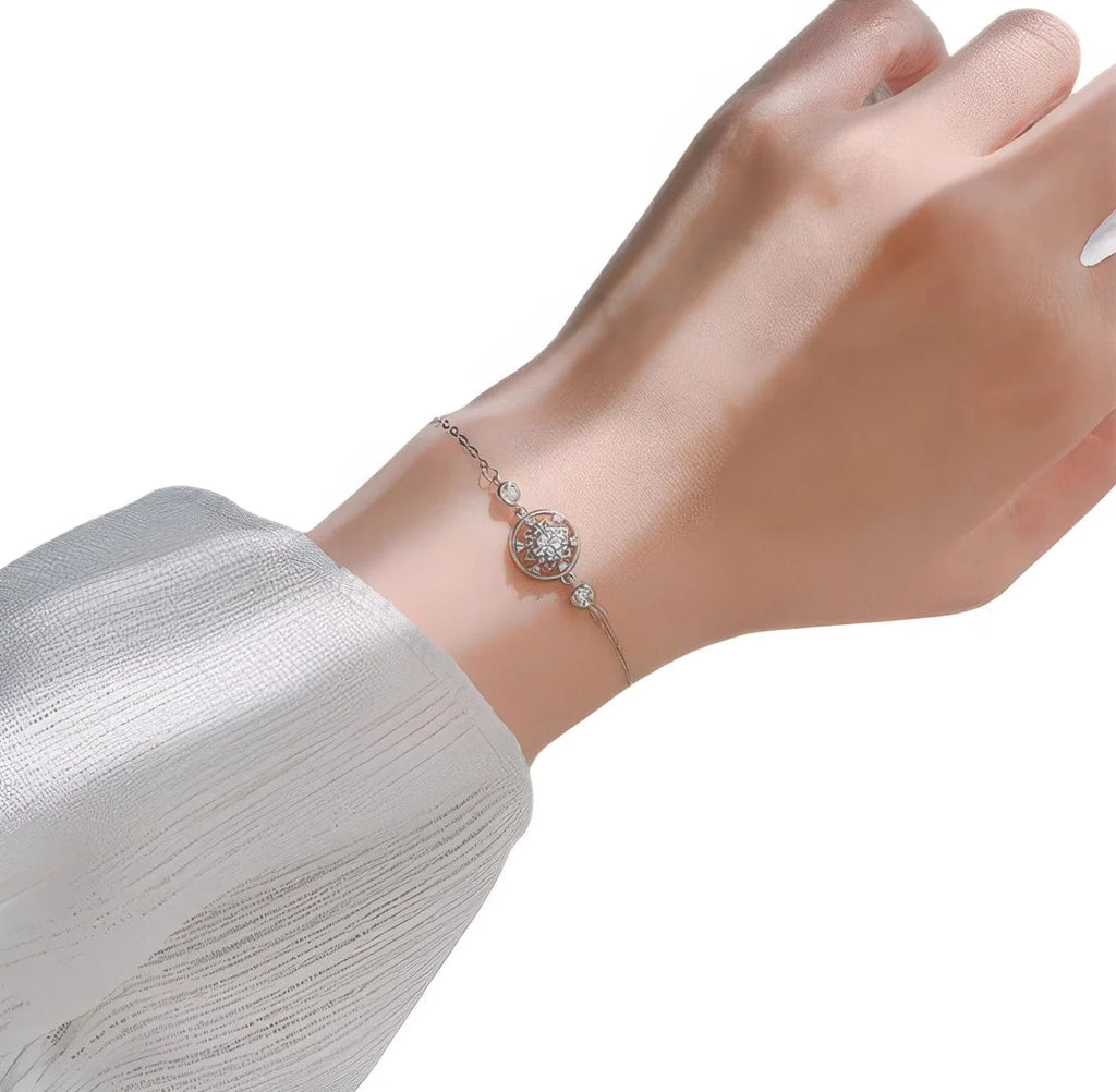 Getragenes 925 Silber Armband mit Moissanite Diamant – strahlend, elegant und stilvoll am Handgelenk