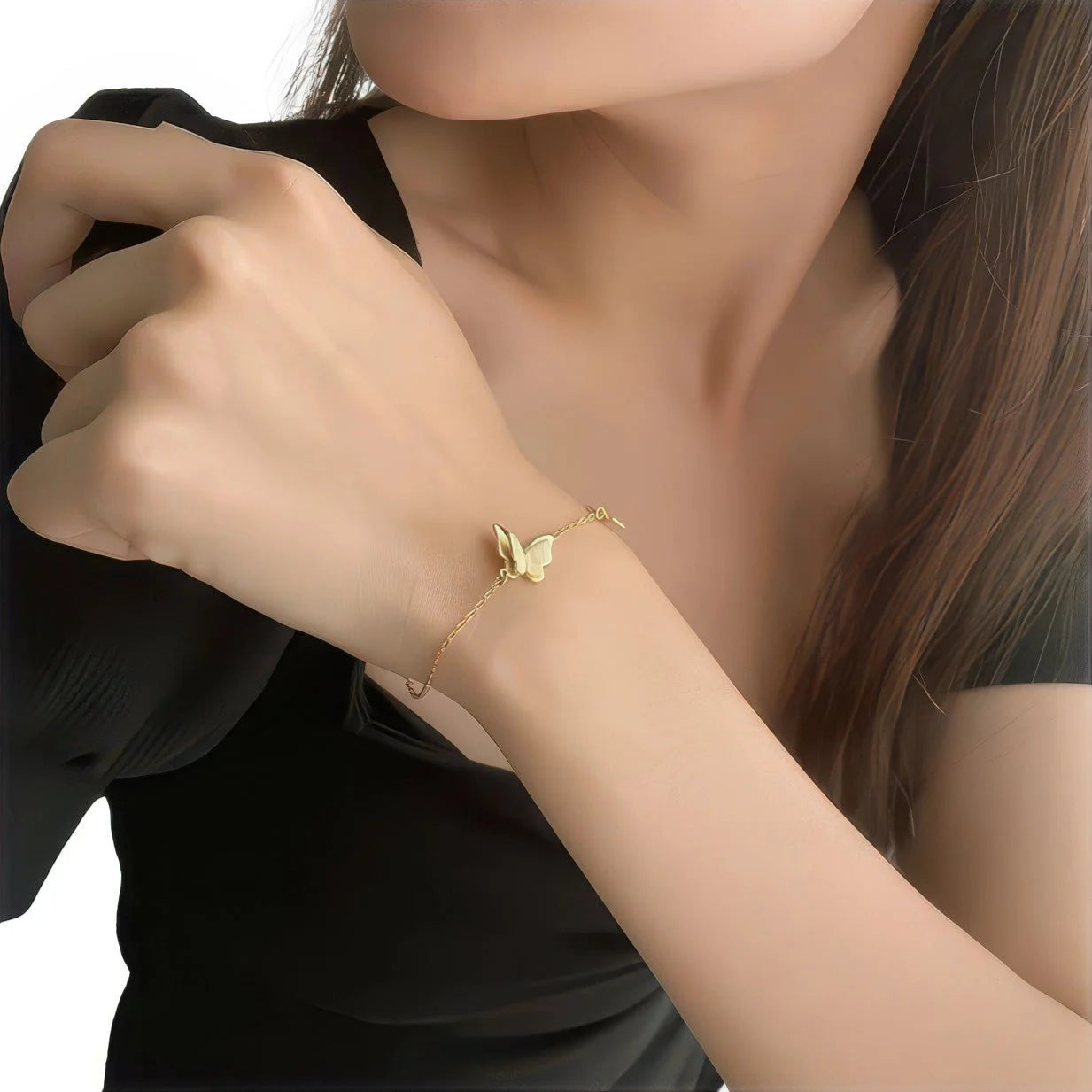 Getragenes 925 Silber Armband mit Schmetterlingssymbol – leicht, feminin und elegant am Handgelenk