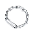 925 Silber Armreif – Platinfarbe, schlichte Hochglanz-Oberfläche, moderner Look