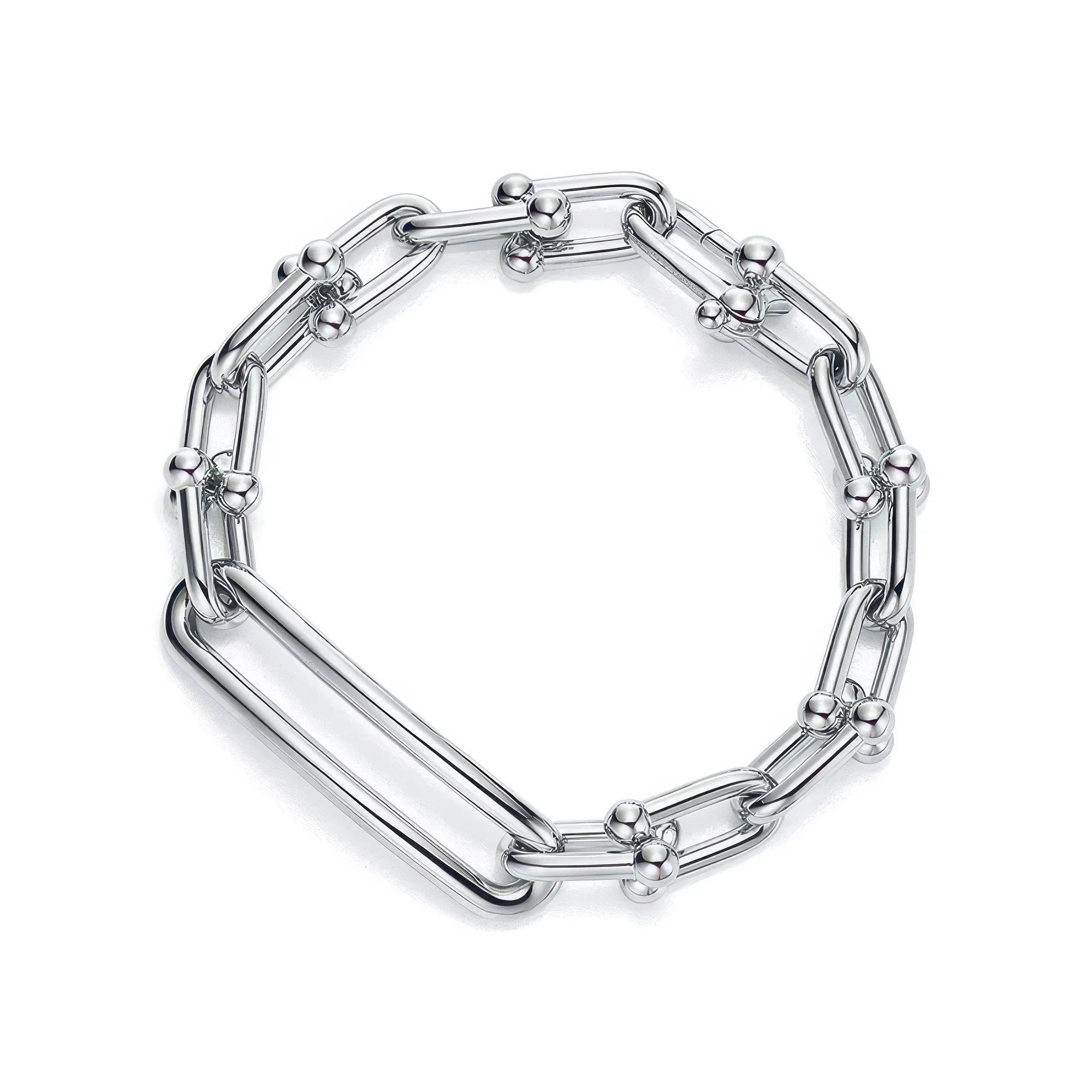 925 Silber Armreif – Platinfarbe, schlichte Hochglanz-Oberfläche, moderner Look