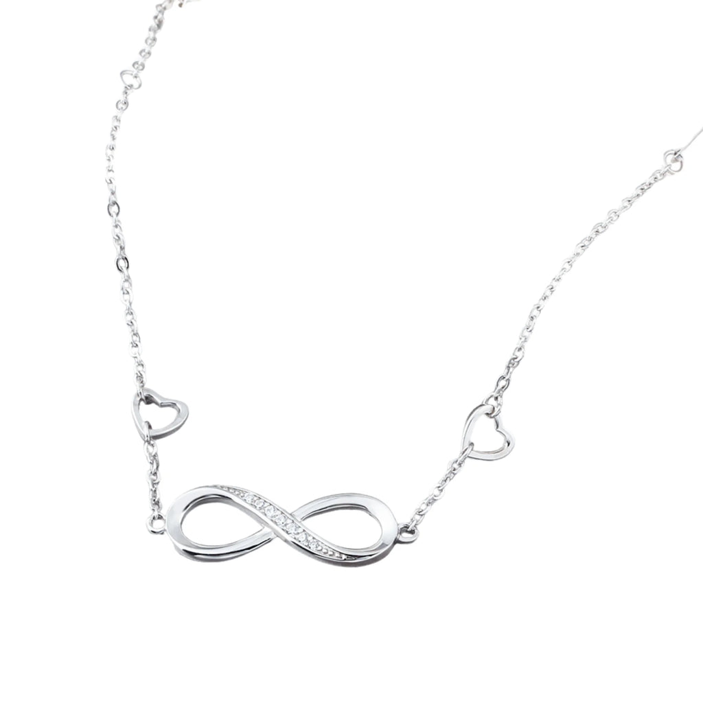 Feines 925 Silber Armband – Infinity-Zeichen mit Herzdetails, emotionales Schmuckstück für besondere Anlässe