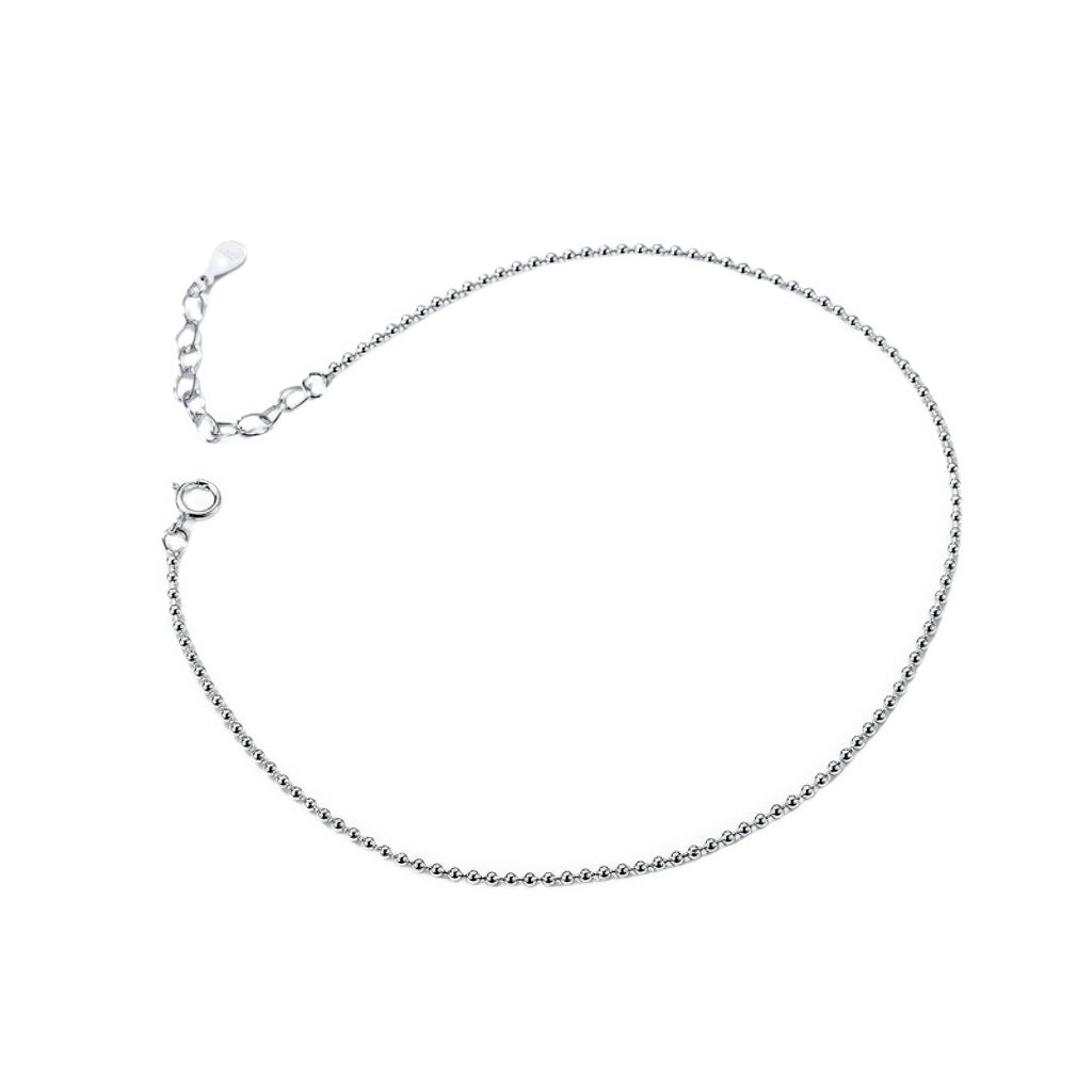 Fusskettchen Linie aus Kugeln – 925 Sterling Silber, hypoallergen