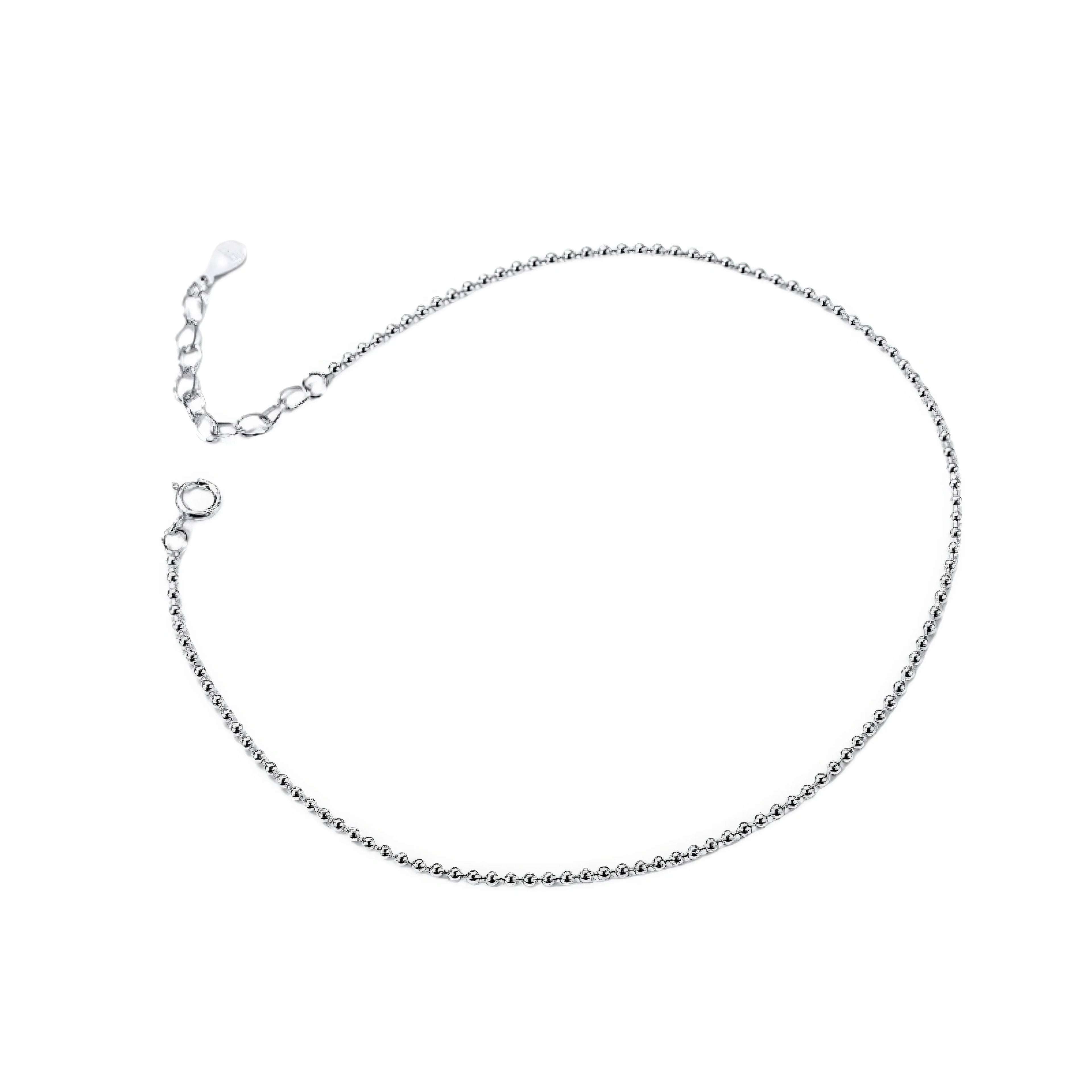 Fusskettchen Linie aus Kugeln – 925 Sterling Silber, hypoallergen