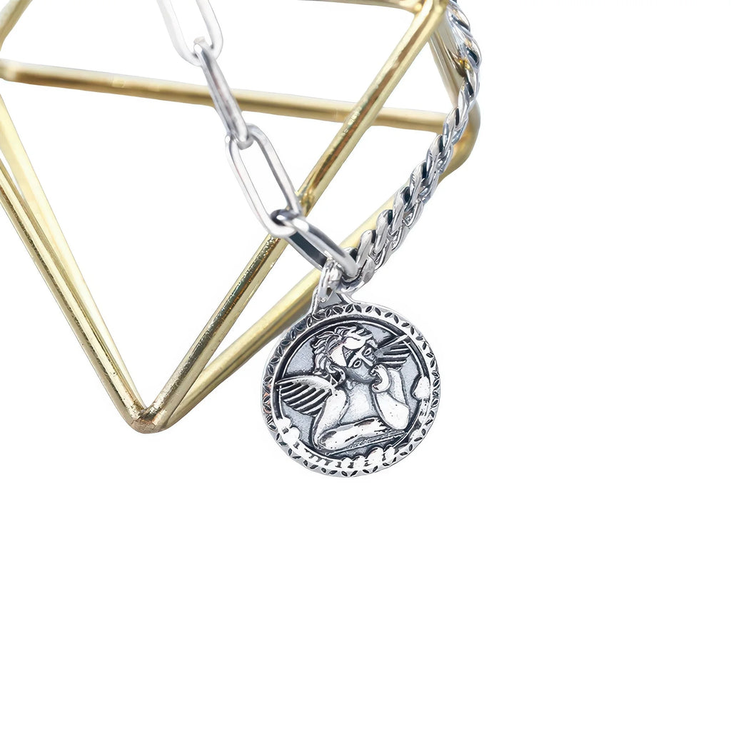 Elegantes 925 Schutzengel-Armband – zarte Gliederkette, spiritueller Look, perfektes Geschenk