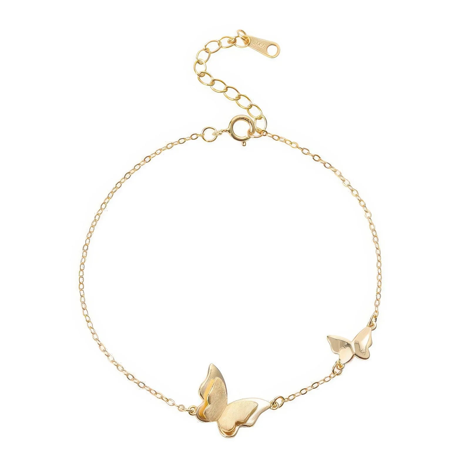 Freigestelltes 925 Silber Armband – filigranes Schmuckstück mit zartem Schmetterlingsmotiv
