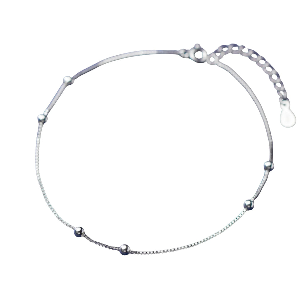 925 Silber Armband – filigrane Kette mit zarten Kugeldetails, edler Minimalismus für Business und Alltag
