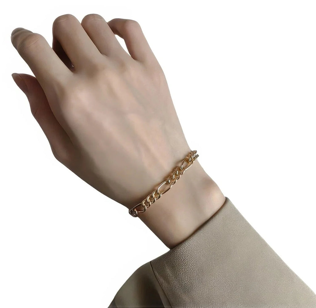 Getragenes 925 Silberarmband in Goldoptik – klares Gliederdesign, minimalistisch und stilvoll